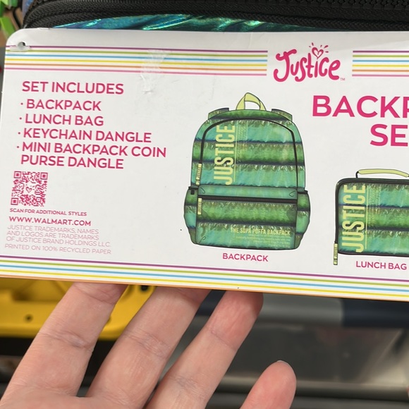 NWT Justice 4 piece backpack set - Picture 2 of 9